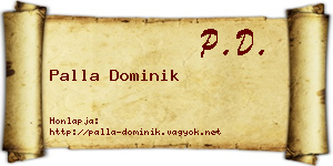 Palla Dominik névjegykártya